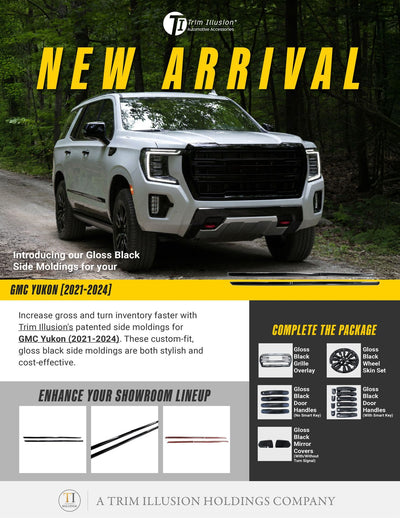 Trim Illusion SM6112BLK gloss black door molding set for 2021-2024 GMC Yukon - image 15