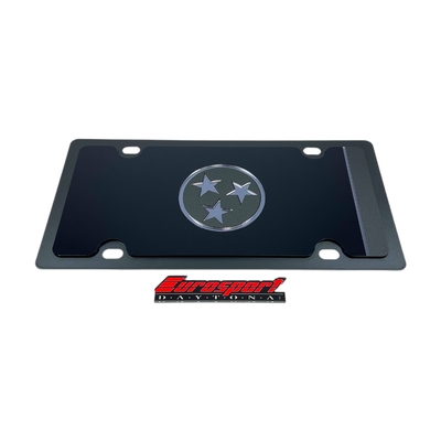 Tennessee Blacked Out Flag Carbon Steel License Plate
