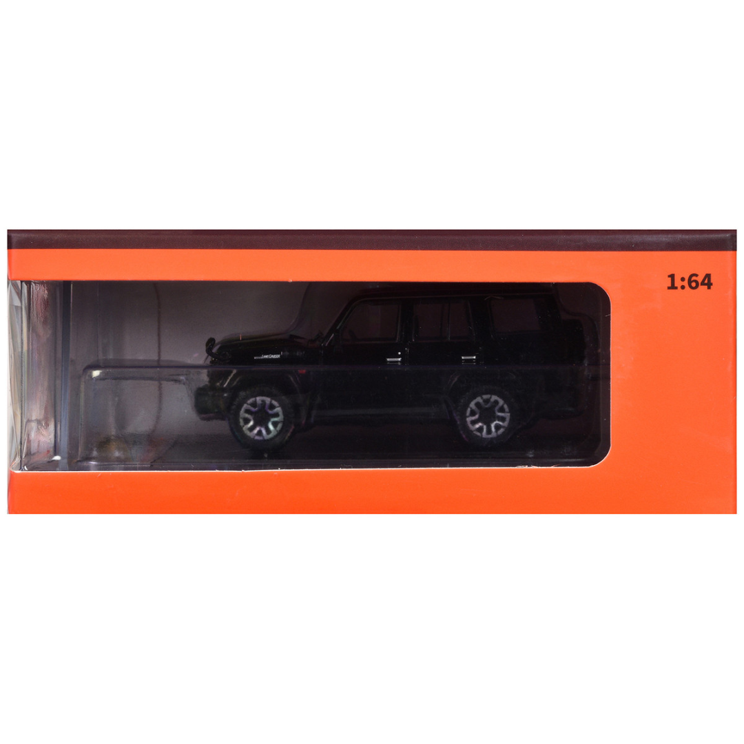 Toyota Land Cruiser (J76) RHD (Right Hand Drive) Black 1/64 Diecast Model Car