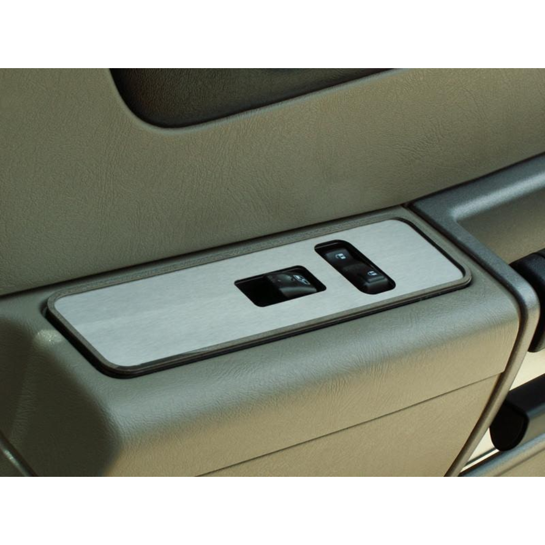 2003-2007 Hummer H2 - Door Arm Control Plates 4Pc | Brushed Stainless w/Polished Rings