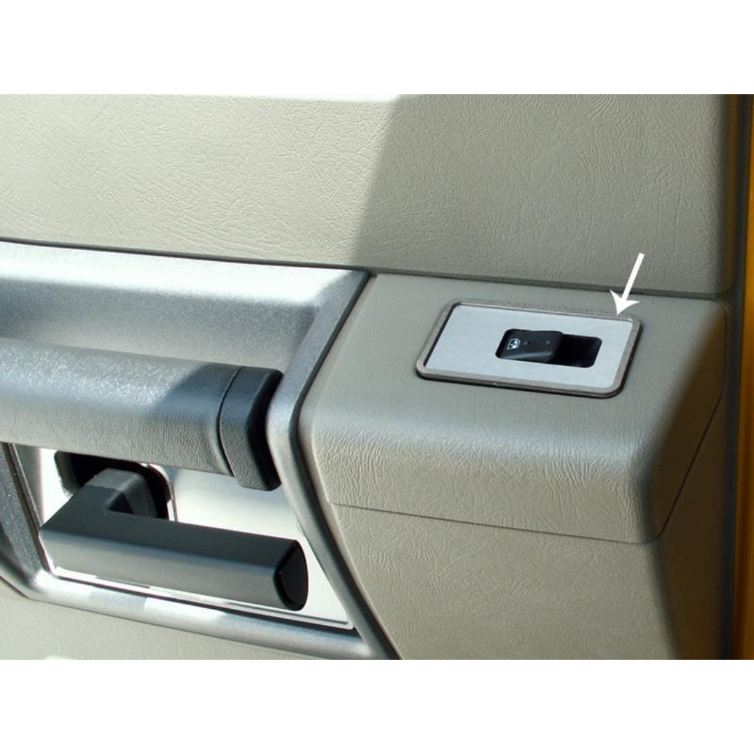 2003-2007 Hummer H2 - Door Arm Control Plates 4Pc | Brushed Stainless w/Polished Rings