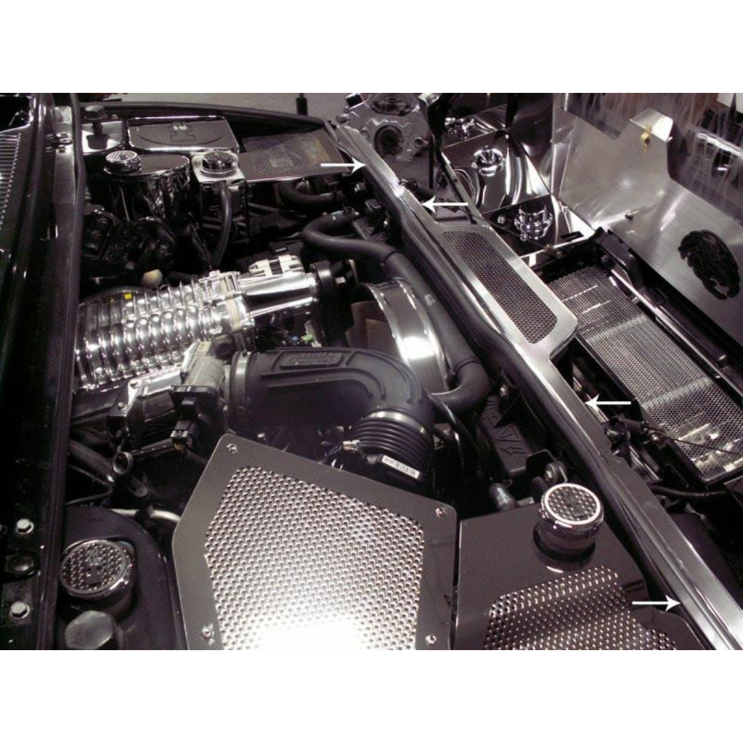 2003-2007 Hummer H2 - Perforated Header Plate  | Polished Stainless Steel