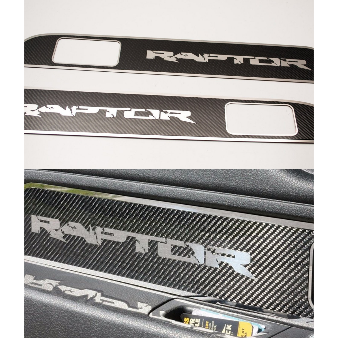 2009-2014 Ford Raptor/F-150 - Carbon Fiber Front Door Panel Inserts 2Pc
