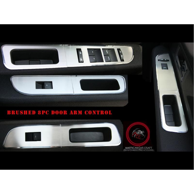 2010-2014 Ford Raptor F-150 SuperCrew - Door Arm Control Covers 8Pc | Brushed Stainless