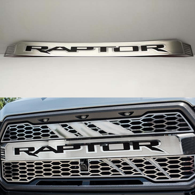2017-2018 Ford Raptor - Front RAPTOR Logo Center Grille 1Pc | Stainless Steel & Durable ABS Lettering