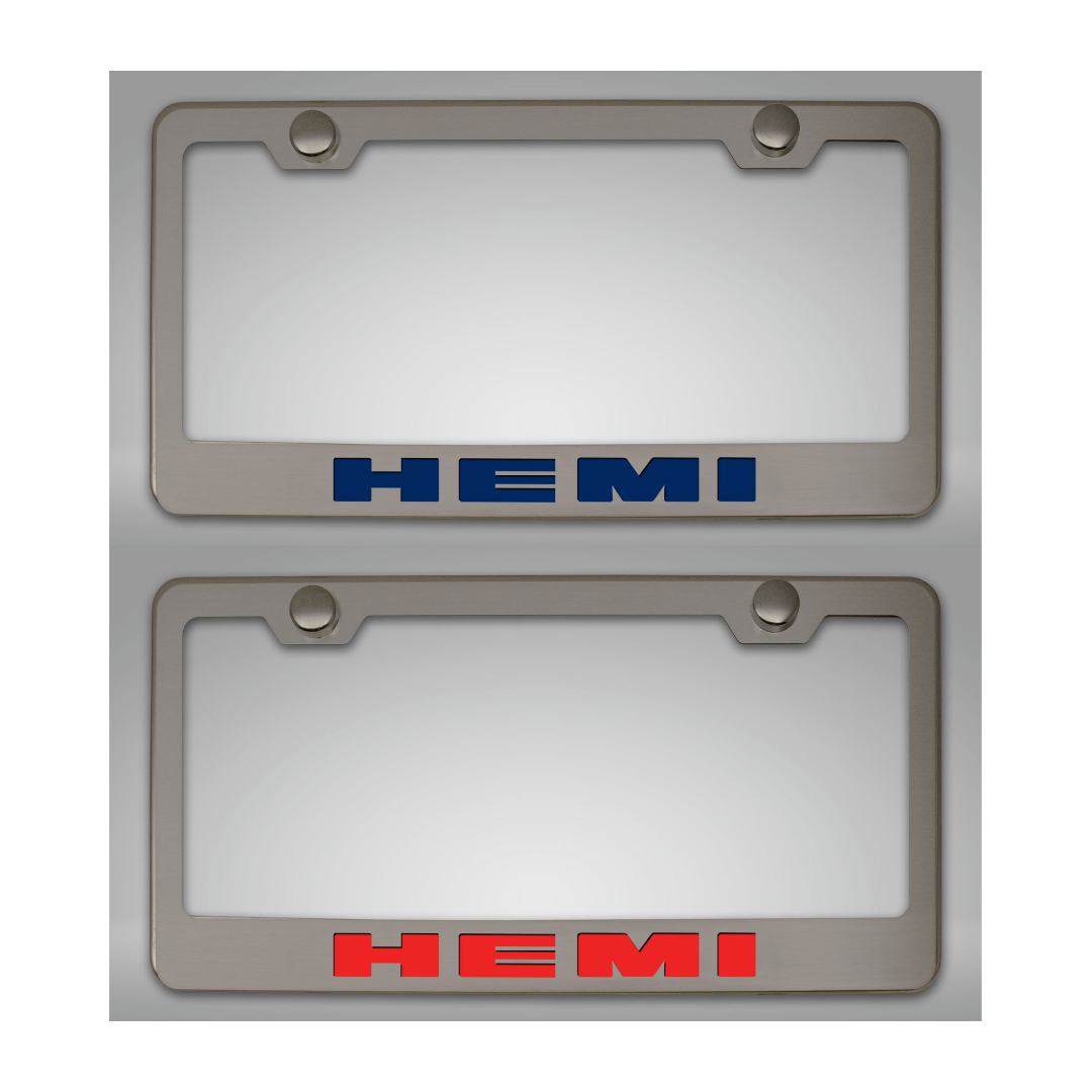 Custom HEMI License Plate Frame | Stainless Steel
