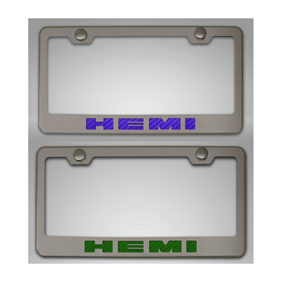 Custom HEMI License Plate Frame | Stainless Steel