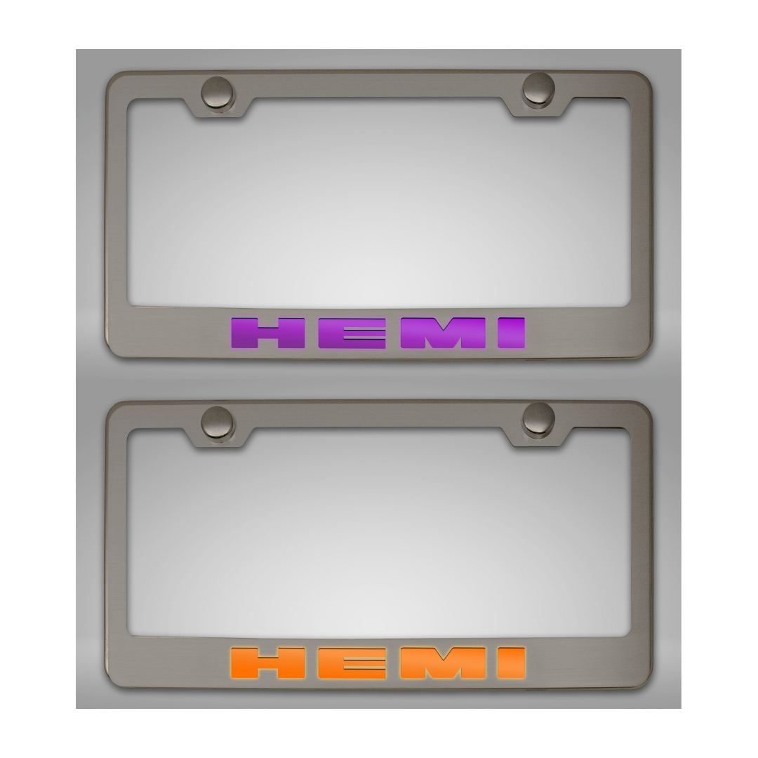 Custom HEMI License Plate Frame | Stainless Steel