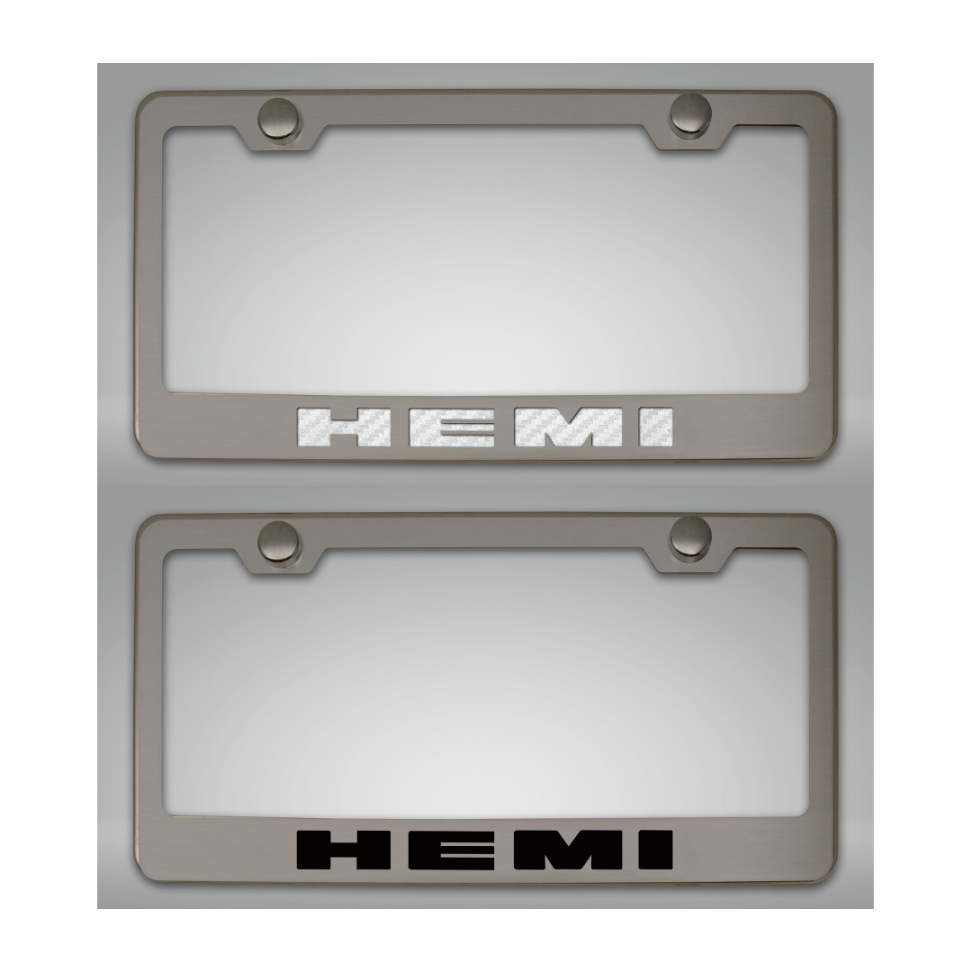 Custom HEMI License Plate Frame | Stainless Steel