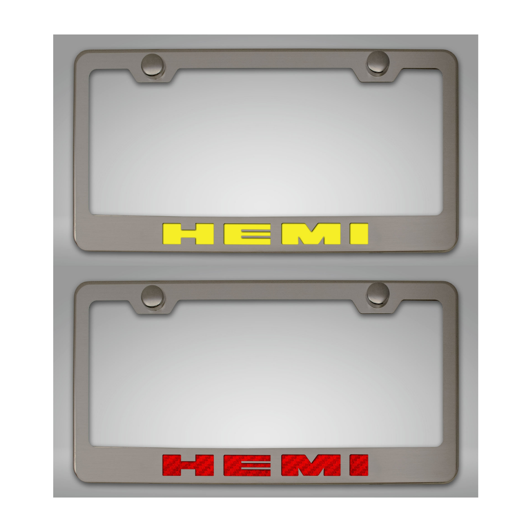 Custom HEMI License Plate Frame | Stainless Steel