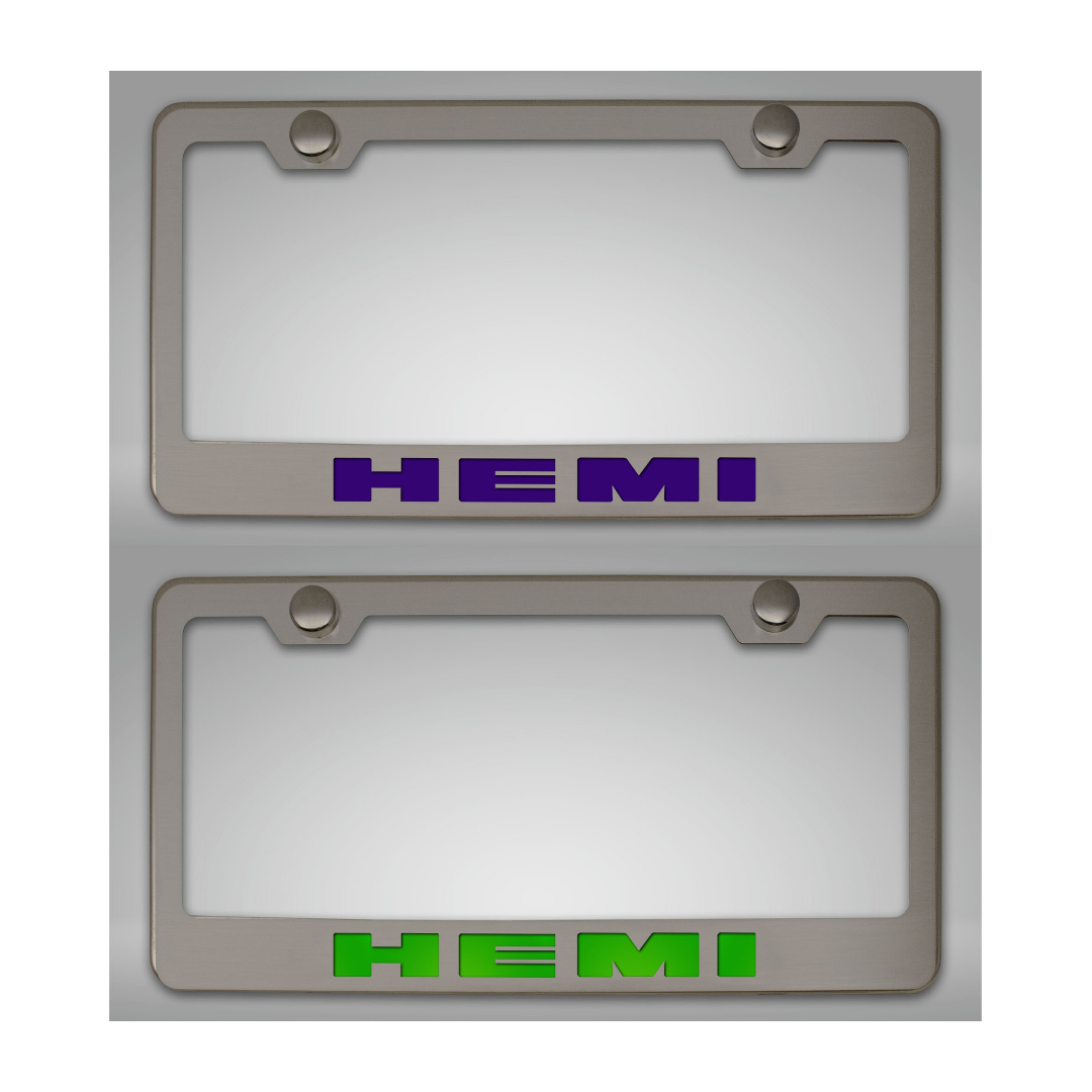Custom HEMI License Plate Frame | Stainless Steel