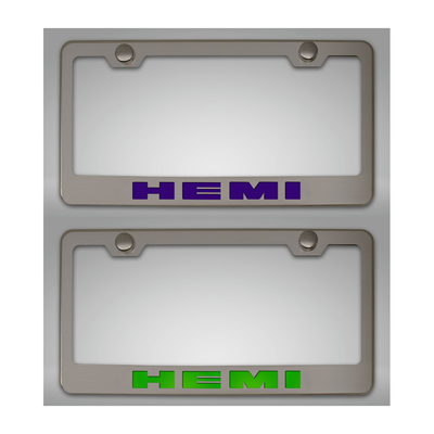 Custom HEMI License Plate Frame | Stainless Steel