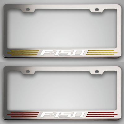 Ford F-150 Custom License Plate Frame with 'F-150' Lettering | Stainless Steel