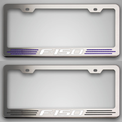 Ford F-150 Custom License Plate Frame with 'F-150' Lettering | Stainless Steel