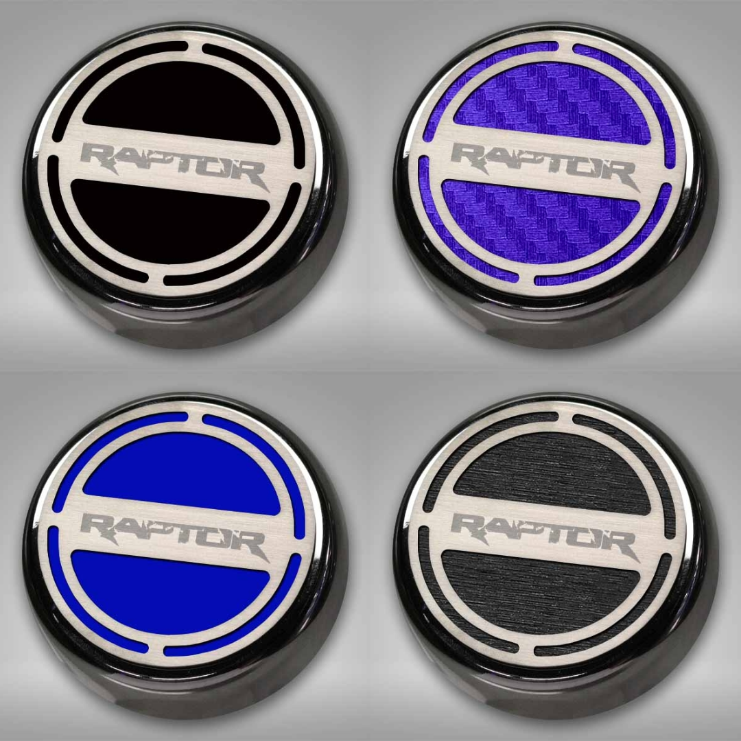 Ford Raptor - Engine Fluid Cap Covers with RAPTOR Logo 6Pc | Triple Plated Chrome