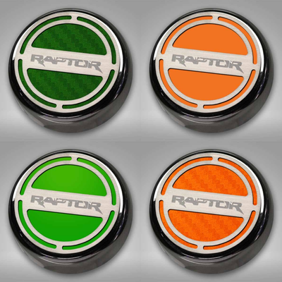 Ford Raptor - Engine Fluid Cap Covers with RAPTOR Logo 6Pc | Triple Plated Chrome