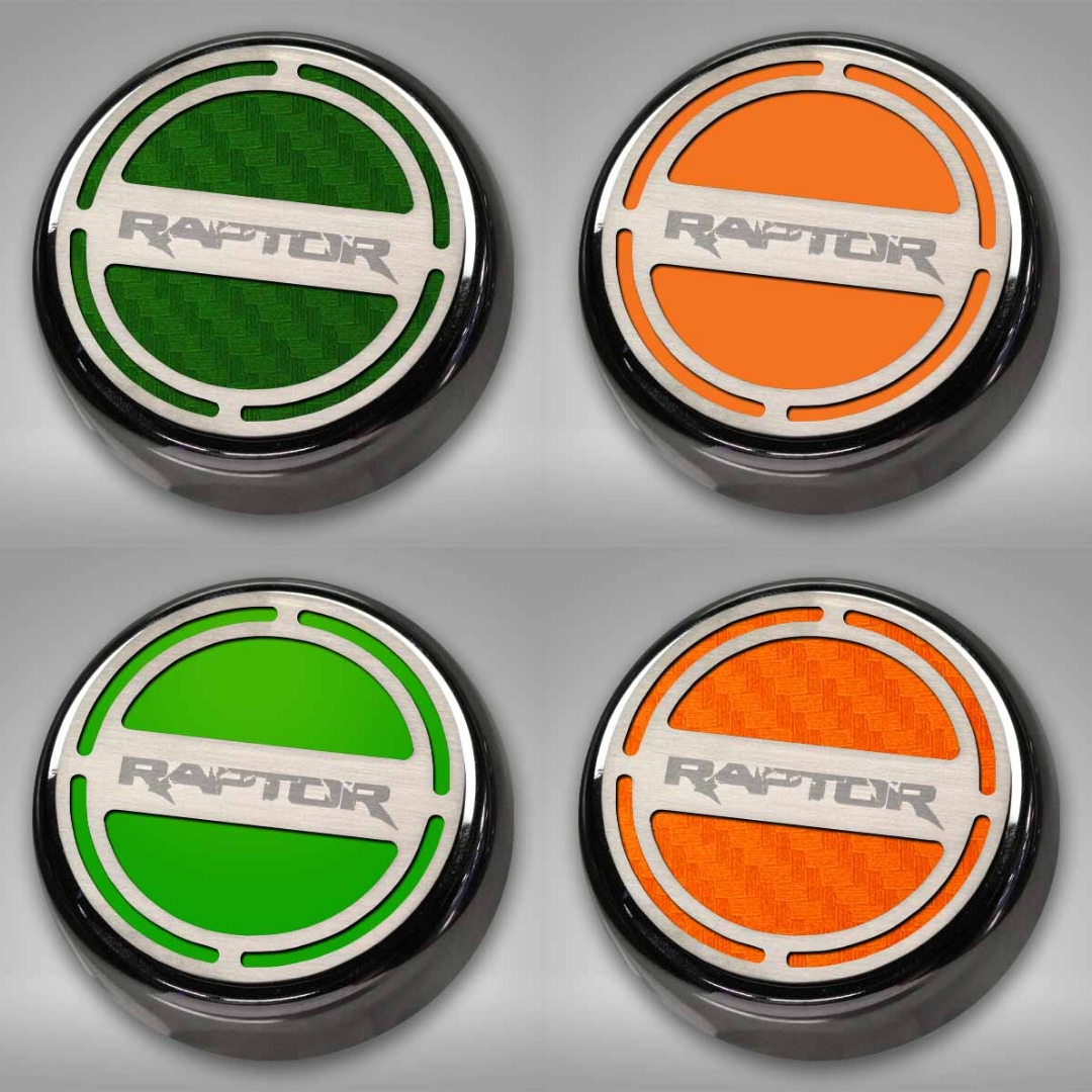 Ford Raptor - Engine Fluid Cap Covers with RAPTOR Logo 6Pc | Triple Plated Chrome