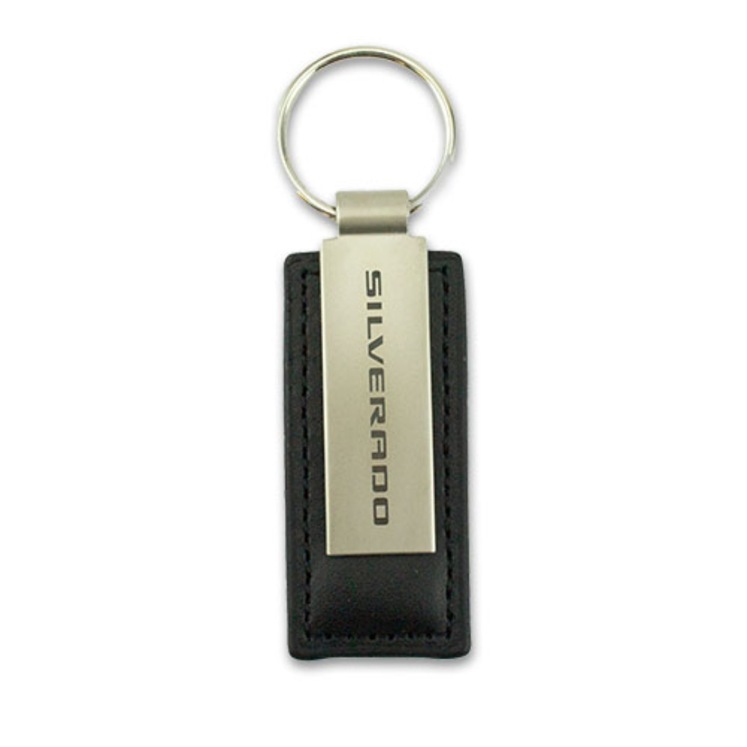 Silverado Metal and Leather Key Tag