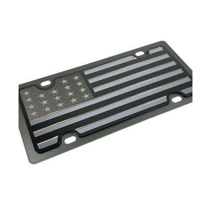 United States Flag Blacked Out Carbon Steel License Plate