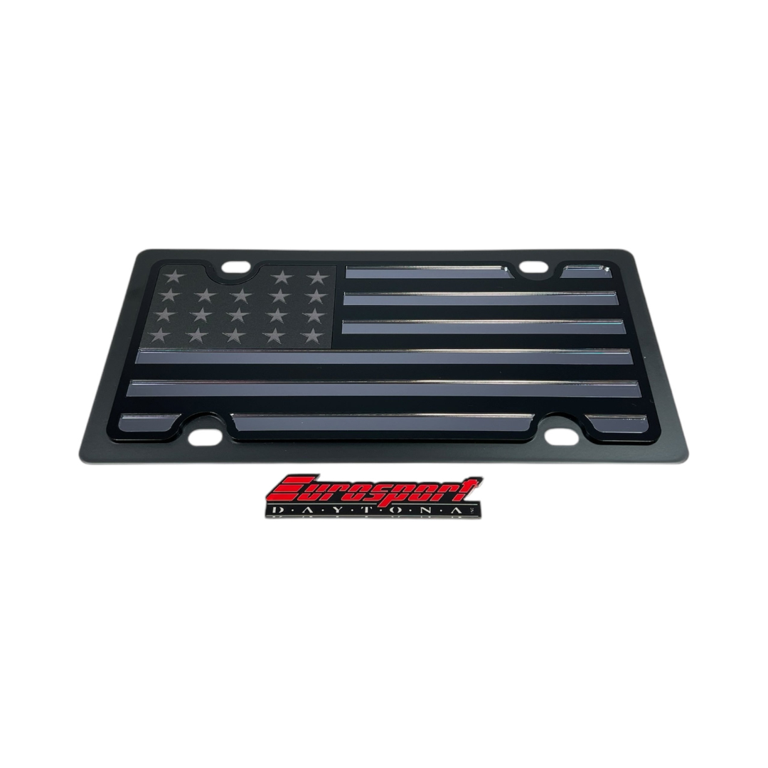 United States Flag Blacked Out Carbon Steel License Plate