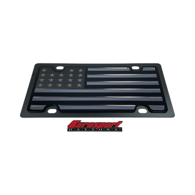 United States Flag Blacked Out Carbon Steel License Plate
