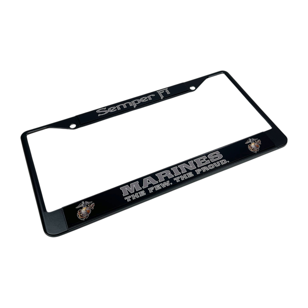 USMC Semper Fi Marines The Few The Proud Black License Plate Frame