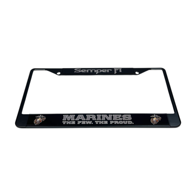 USMC Semper Fi Marines The Few The Proud Black License Plate Frame