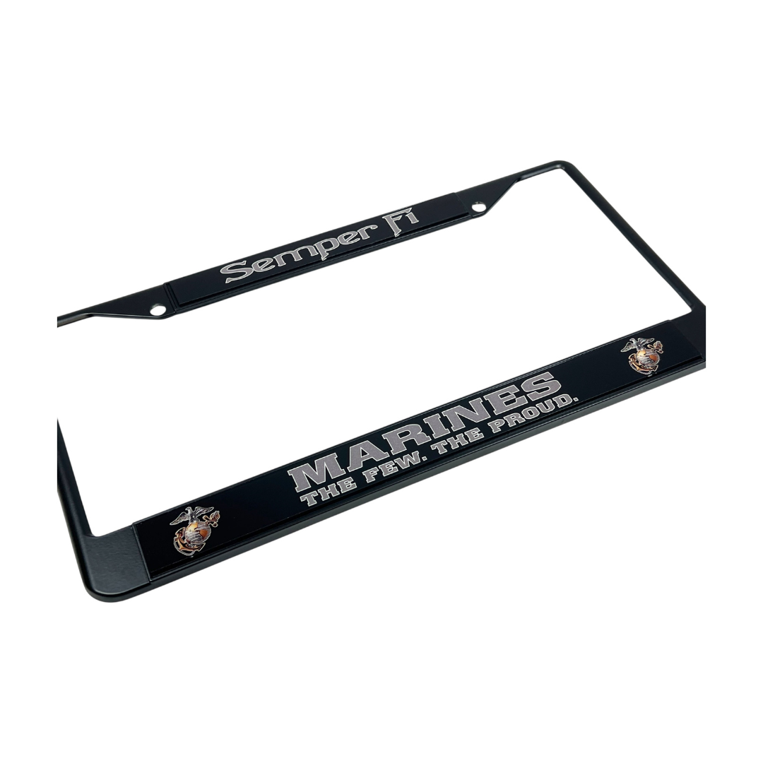 USMC Semper Fi Marines The Few The Proud Black License Plate Frame