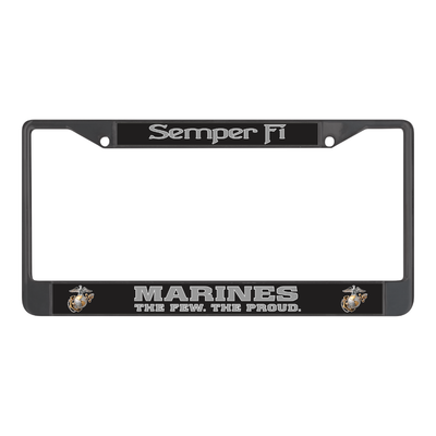 USMC Semper Fi Marines The Few The Proud Black License Plate Frame