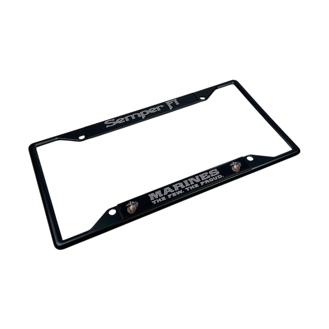 USMC Semper Fi Marines The Few The Proud Black License Plate Frame