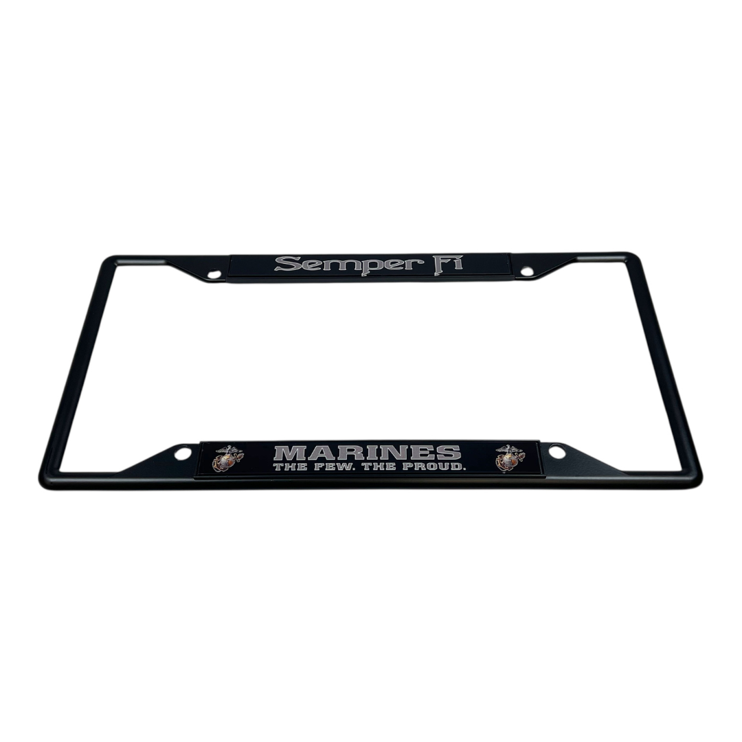 USMC Semper Fi Marines The Few The Proud Black License Plate Frame