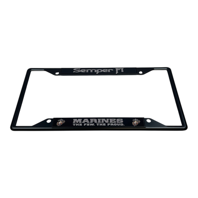 USMC Semper Fi Marines The Few The Proud Black License Plate Frame
