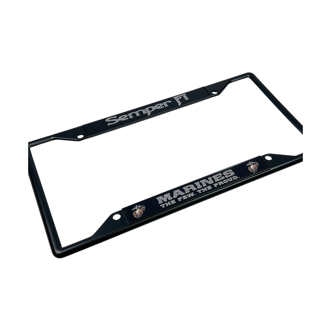 USMC Semper Fi Marines The Few The Proud Black License Plate Frame