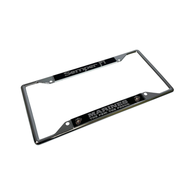 USMC Semper Fi Marines The Few The Proud Chrome License Plate Frame