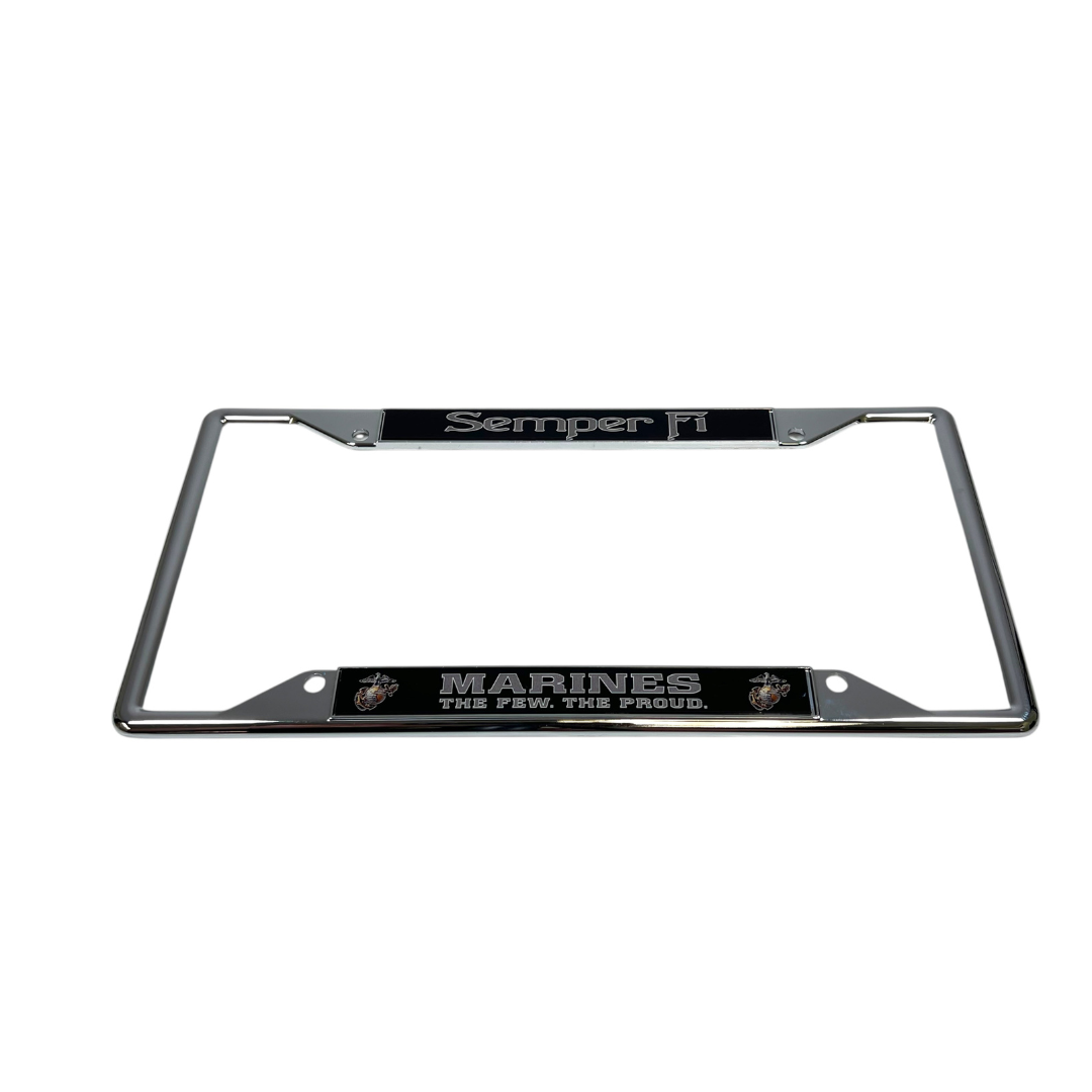 USMC Semper Fi Marines The Few The Proud Chrome License Plate Frame