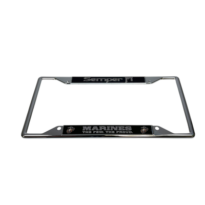 USMC Semper Fi Marines The Few The Proud Chrome License Plate Frame