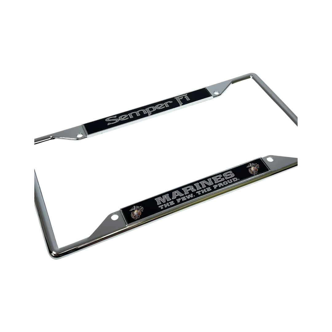 USMC Semper Fi Marines The Few The Proud Chrome License Plate Frame