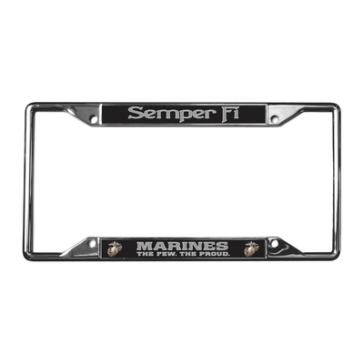 USMC Semper Fi Marines The Few The Proud Chrome License Plate Frame
