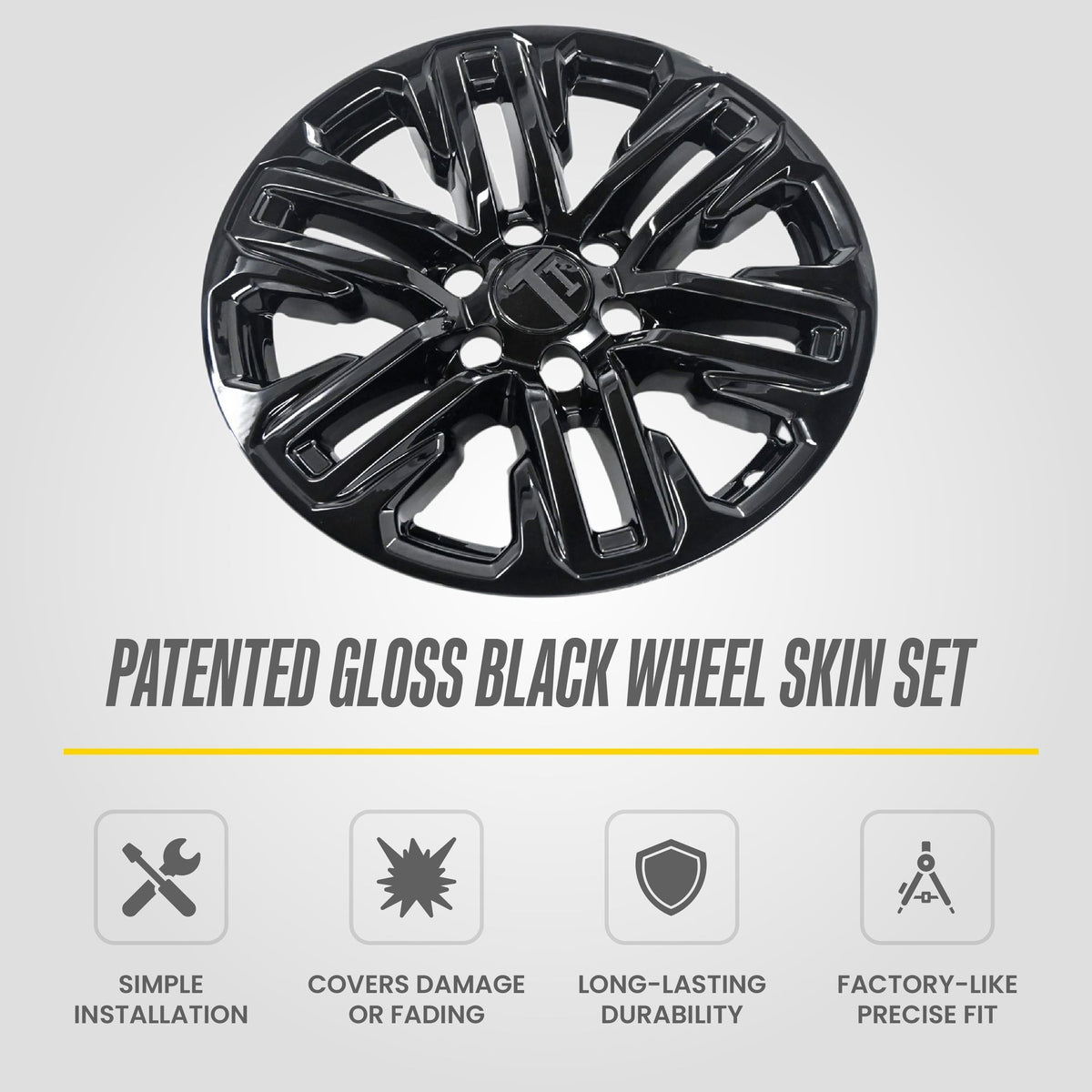 Trim Illusion WSK717-20BLK gloss black wheel skin set for 2021-2024 GMC Yukon and Yukon XL - image 13