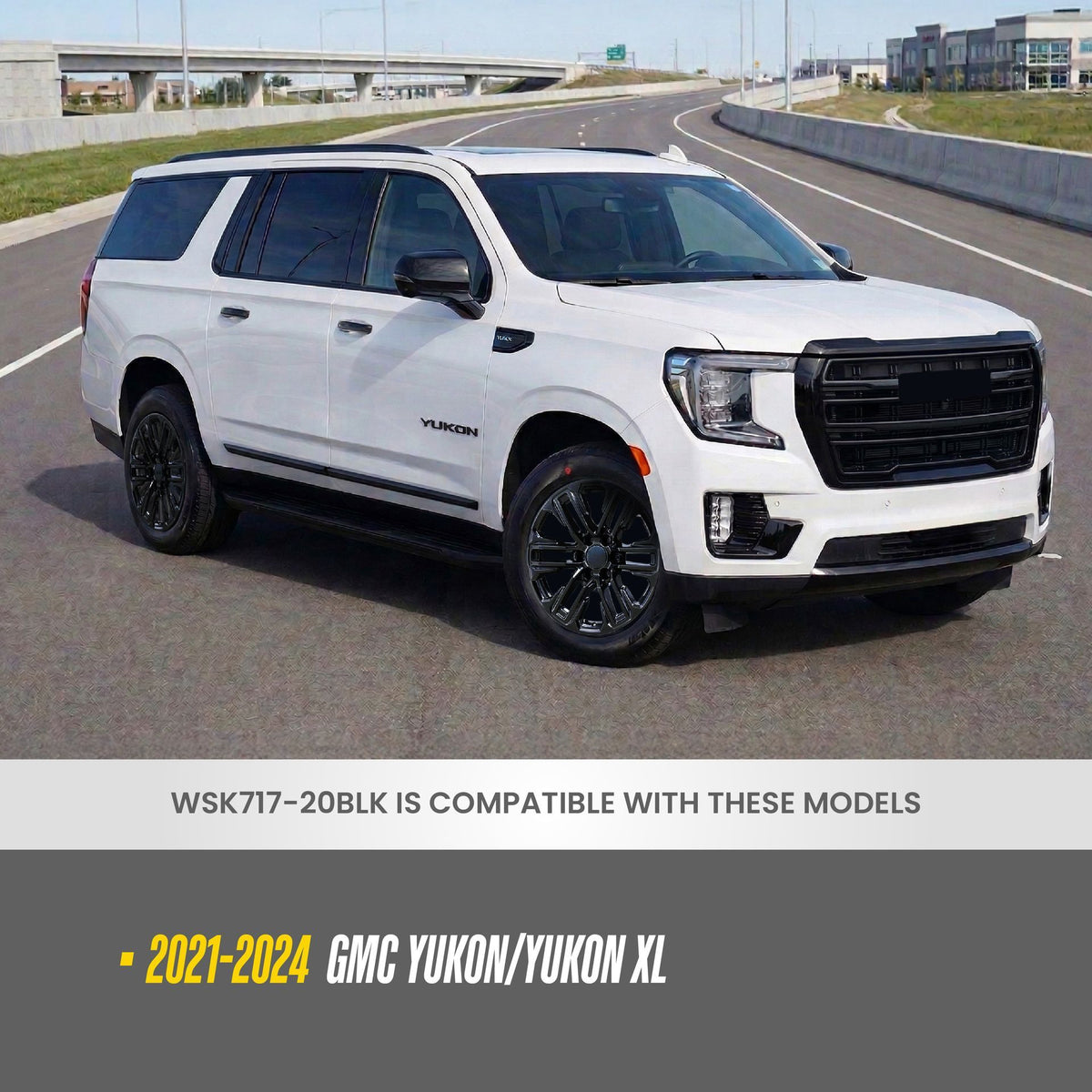 Trim Illusion WSK717-20BLK gloss black wheel skin set for 2021-2024 GMC Yukon and Yukon XL - image 8