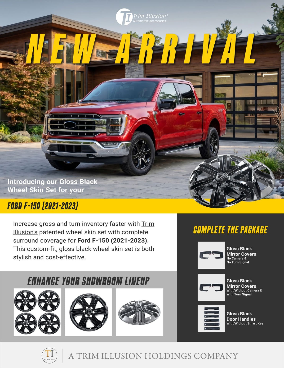Trim Illusion WSK726-20BLK gloss black wheel skin set for 2021-2023 Ford F-150 - image 14