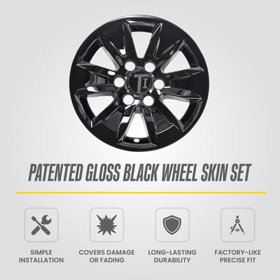 Trim Illusion WSK729-17BLK gloss black wheel skin set for 2019-2026 Chevrolet Silverado 1500 and GMC Sierra 1500 - image 9
