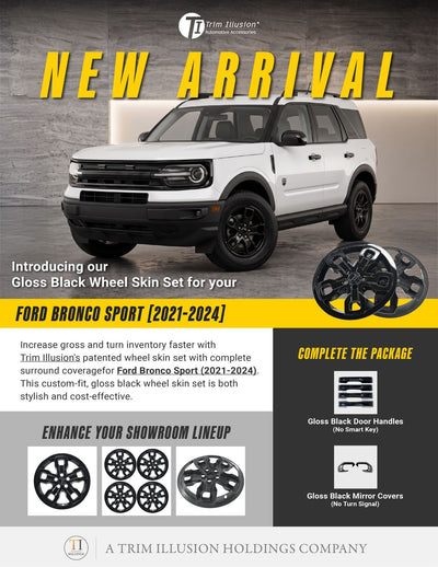 Trim Illusion WSK740-17BLK gloss black wheel skin set for 2021-2024 Ford Bronco Sport - image 13