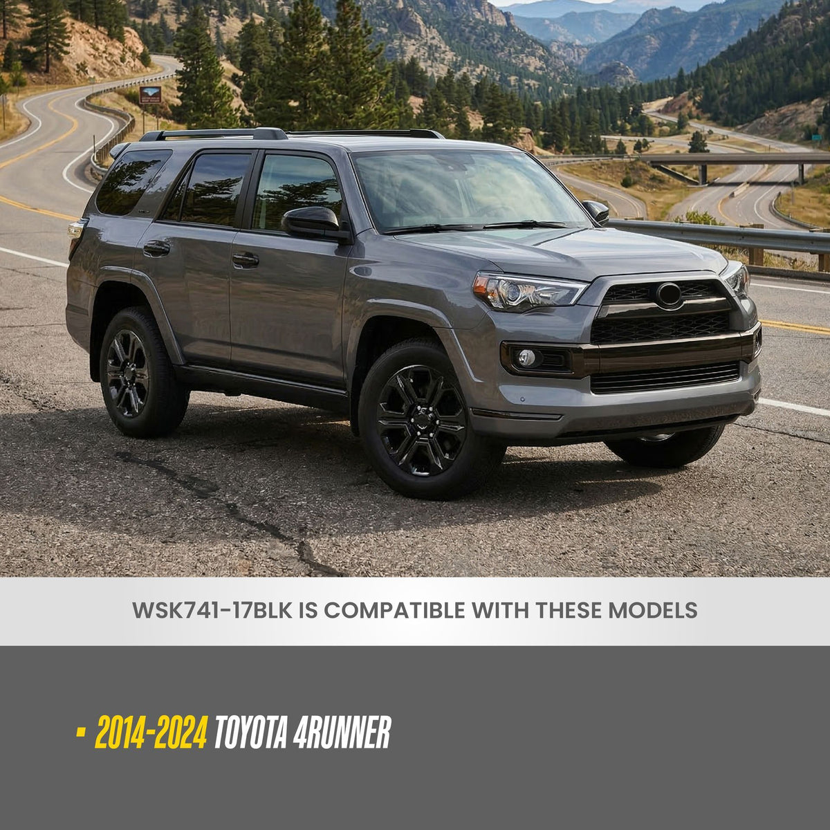 Trim Illusion WSK741-17BLK gloss black wheel skin set for 2014-2024 Toyota 4Runner - image 8
