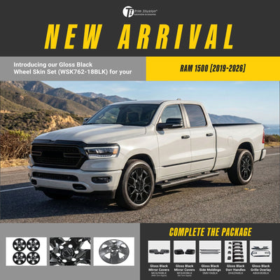 Trim Illusion WSK762-18BLK gloss black wheel skin set for 2019-2026 Ram 1500 - image 14