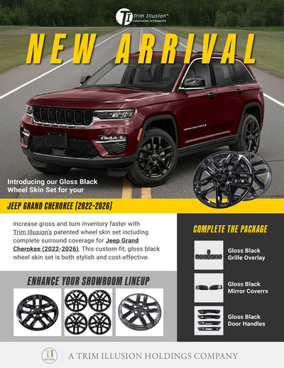 Trim Illusion WSK845-18BLK gloss black wheel skin set for 2022-2026 Jeep Grand Cherokee L and Grand Cherokee - image 15