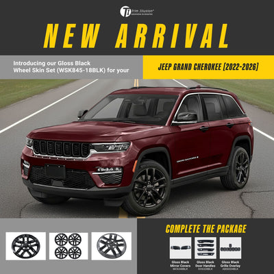 Trim Illusion WSK845-18BLK gloss black wheel skin set for 2022-2026 Jeep Grand Cherokee L and Grand Cherokee - image 14