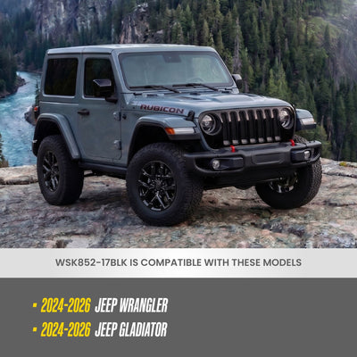 Trim Illusion WSK852-17BLK gloss black wheel skin set for 2024-2026 Jeep Wrangler and Gladiator - image 9