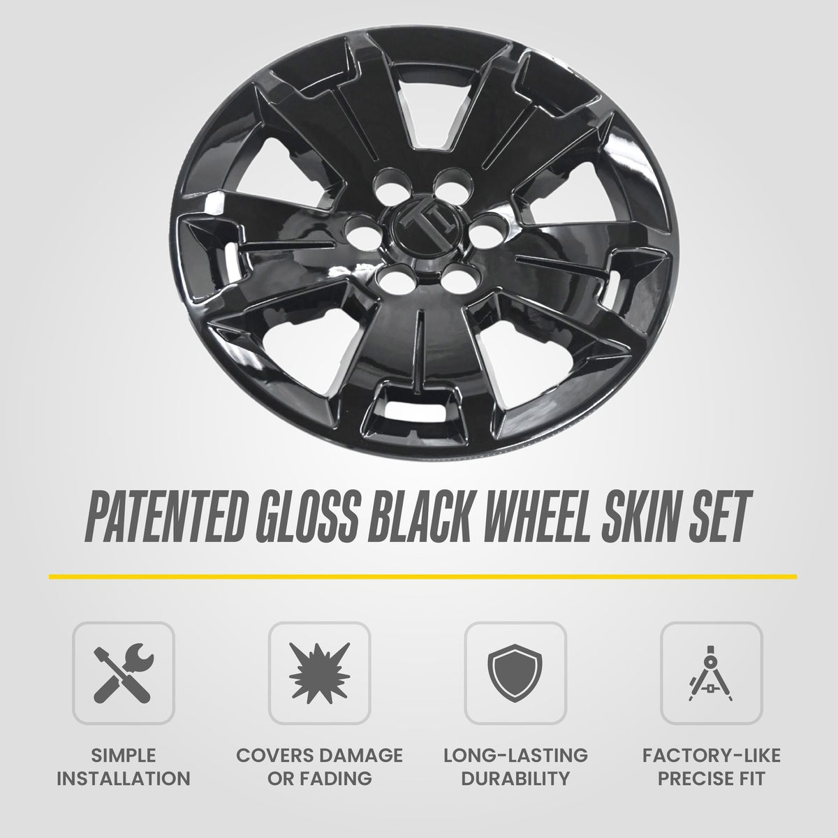 Trim Illusion WSK865-17BLK gloss black wheel skin set for 2015-2022 Chevrolet Colorado - image 11