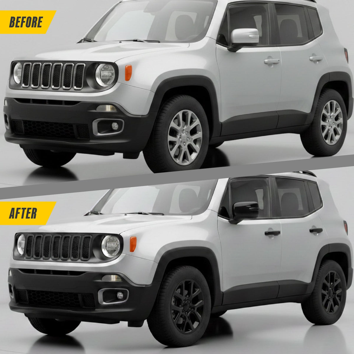 Trim Illusion WSK875-17BLK gloss black wheel skin set for 2019-2024 Jeep Renegade - image 12